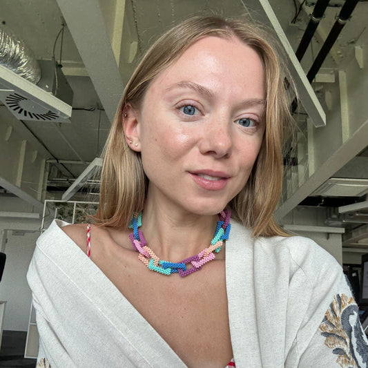 Colorful Sugar Rectangular Chain Necklace