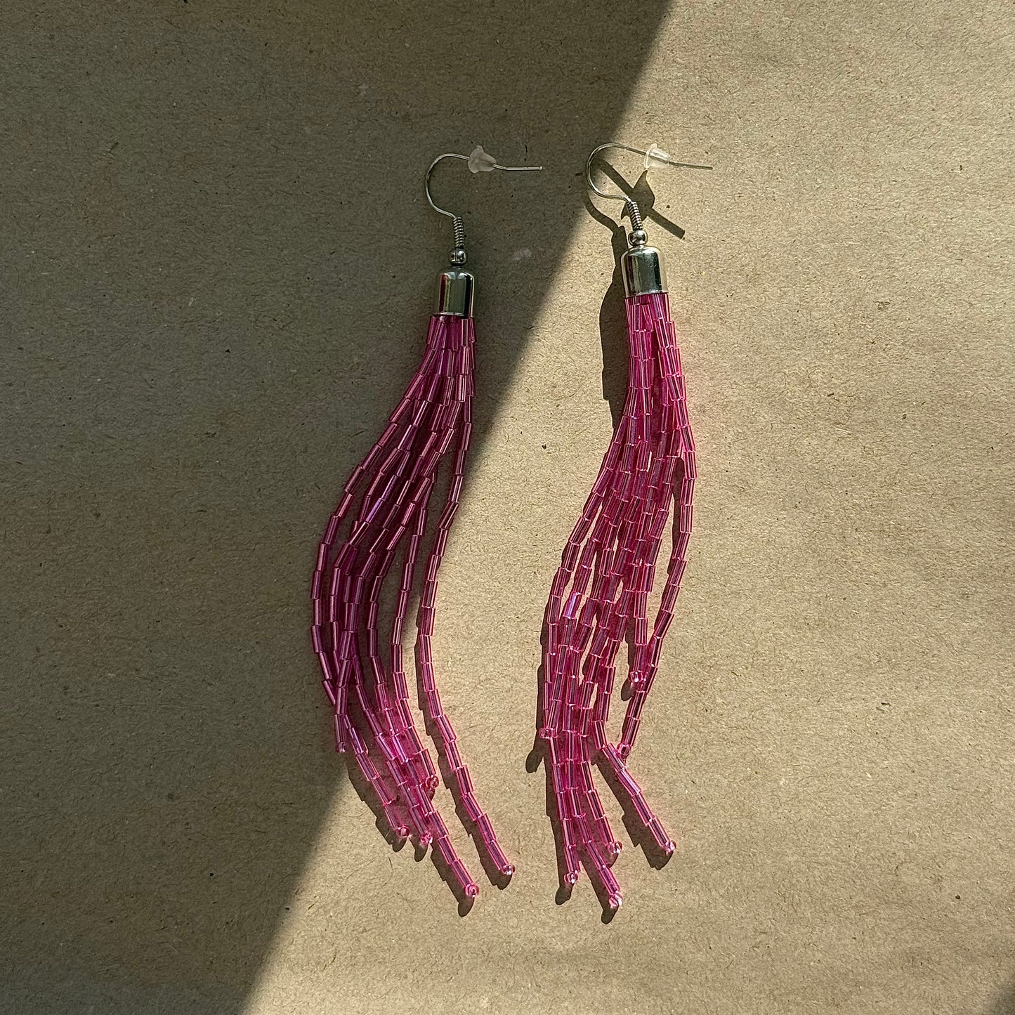 Tinsel Pink Party Earrings