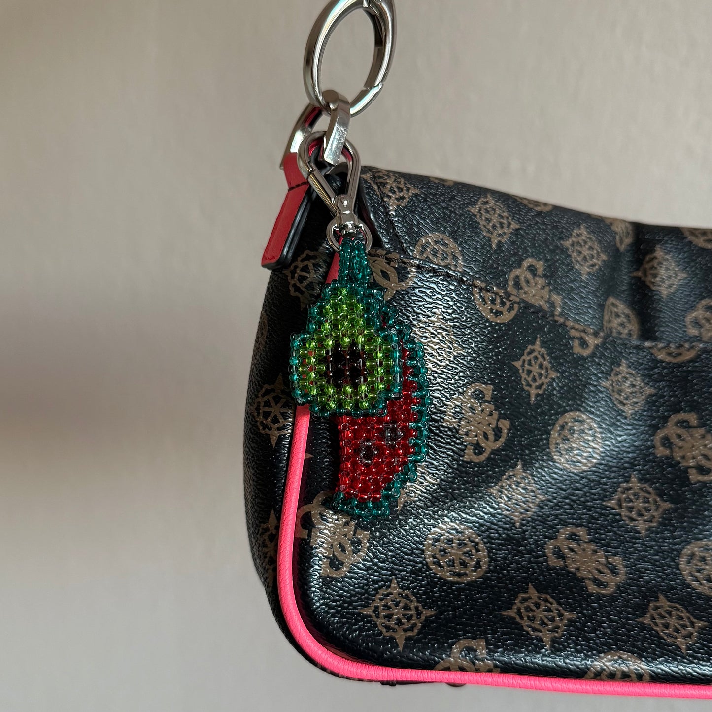 Keychain Avocado & Watermelon Glass