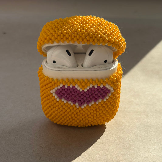 AirPods Case (G2) Bright Touch Yellow & Heart