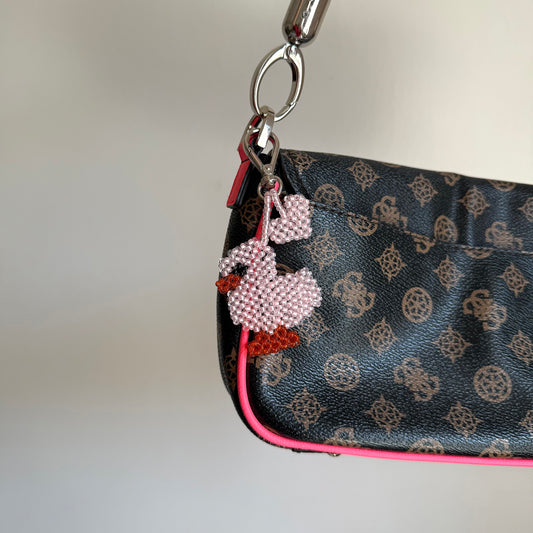 Keychain Pastel Pink Duck & Heart