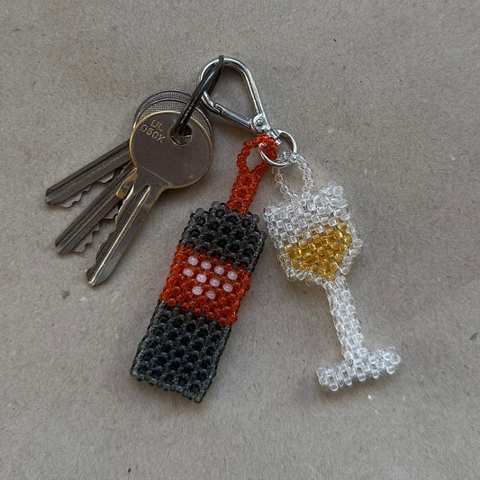 Keychain Prosecco & Glass (Glassy)