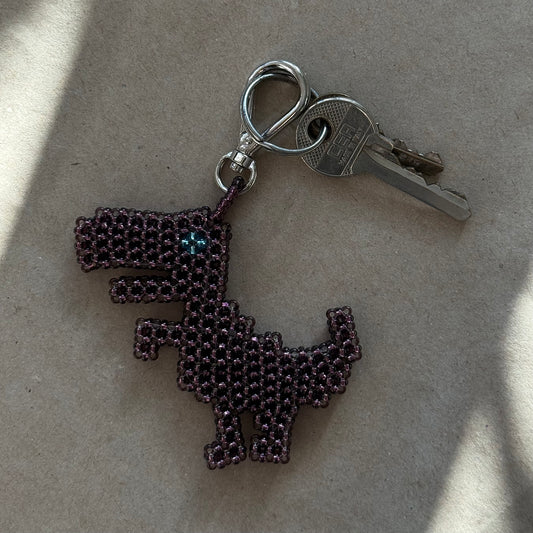 Keychain Dinosaur Dark Purple
