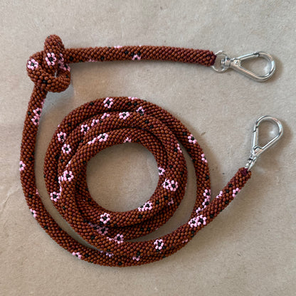 Matte Brown & Flower Phone Case Rope