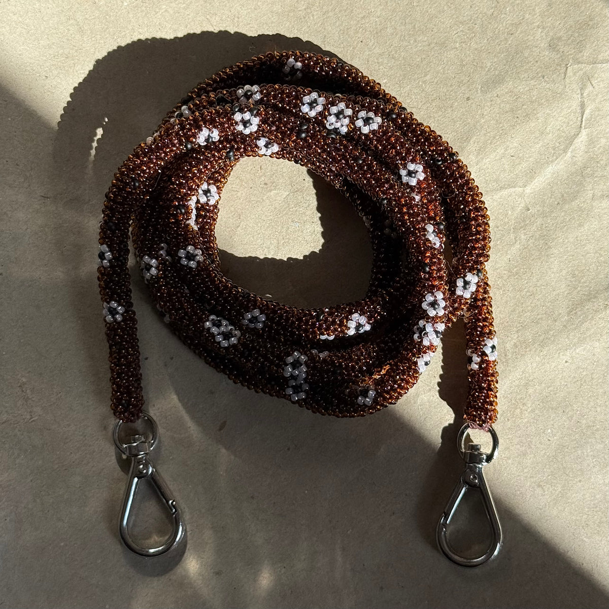 Glass Brown & Flower Phone Case Rope