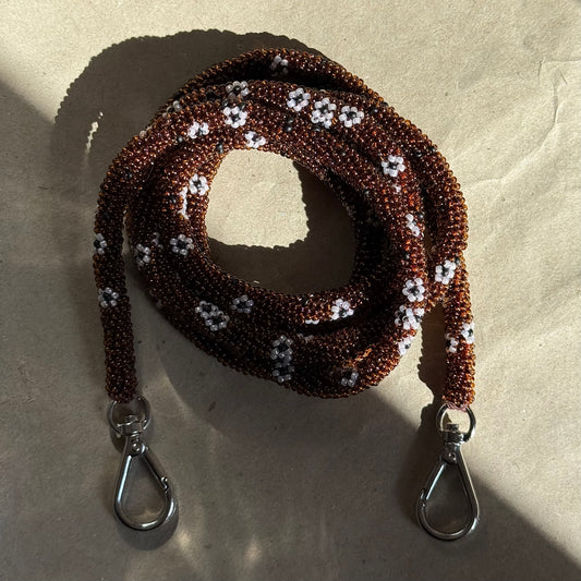 Glass Brown & Flower Phone Case Rope