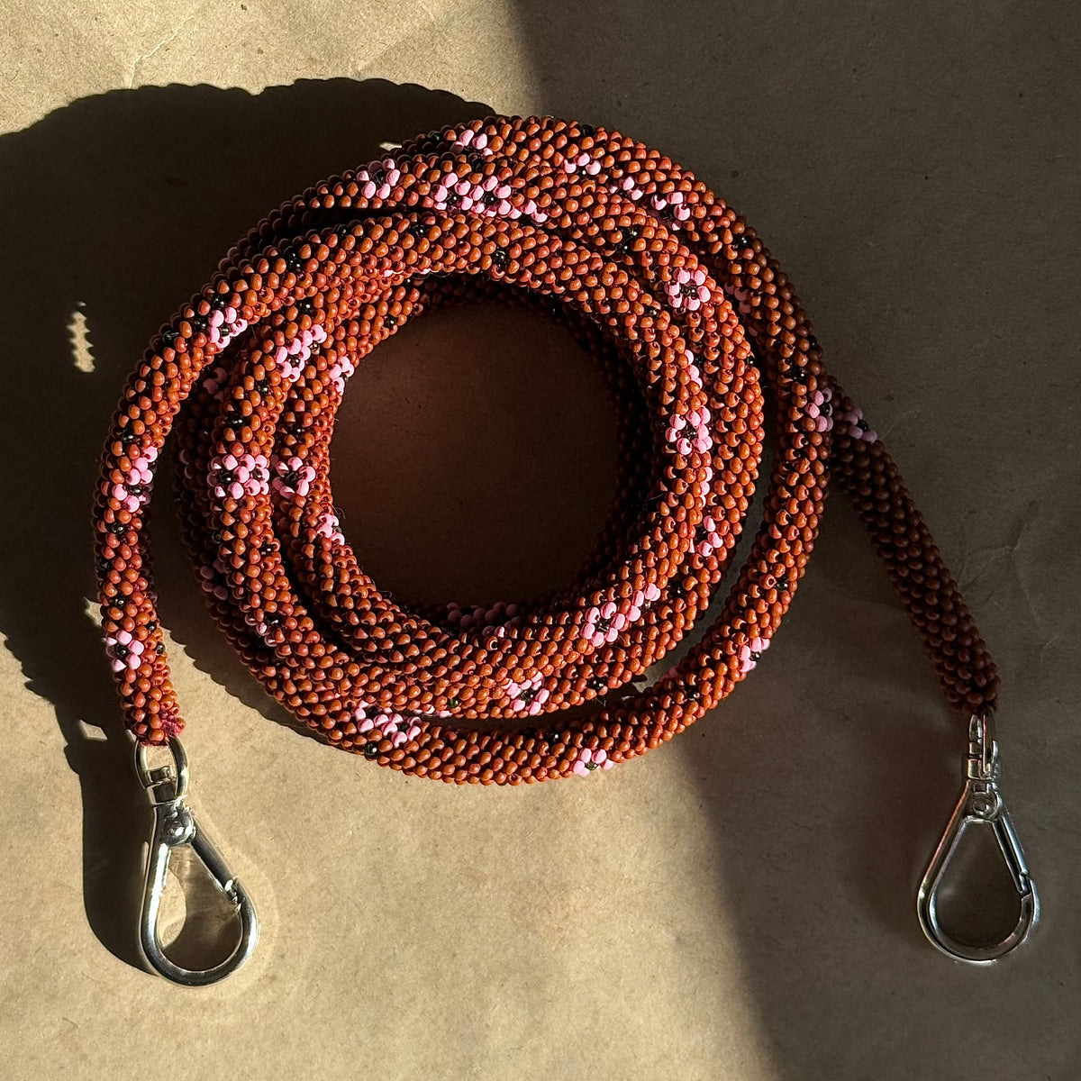 Matte Brown & Flower Phone Case Rope