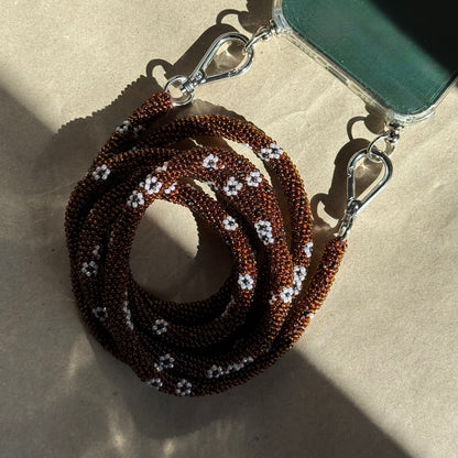Glass Brown & Flower Phone Case Rope