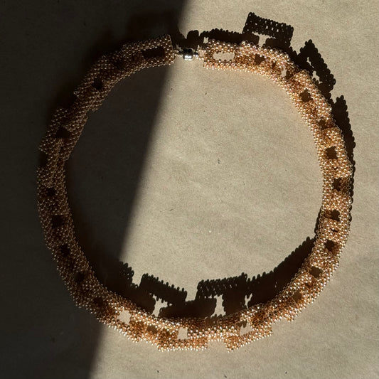 Very Golden Rectangular Chain Necklace
