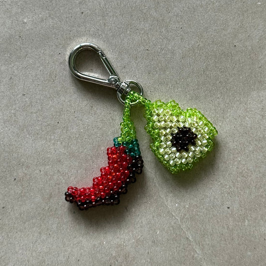 Keychain Avocado & Chilli Glass
