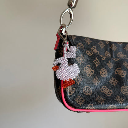 Keychain Pastel Purple Duck & Heart