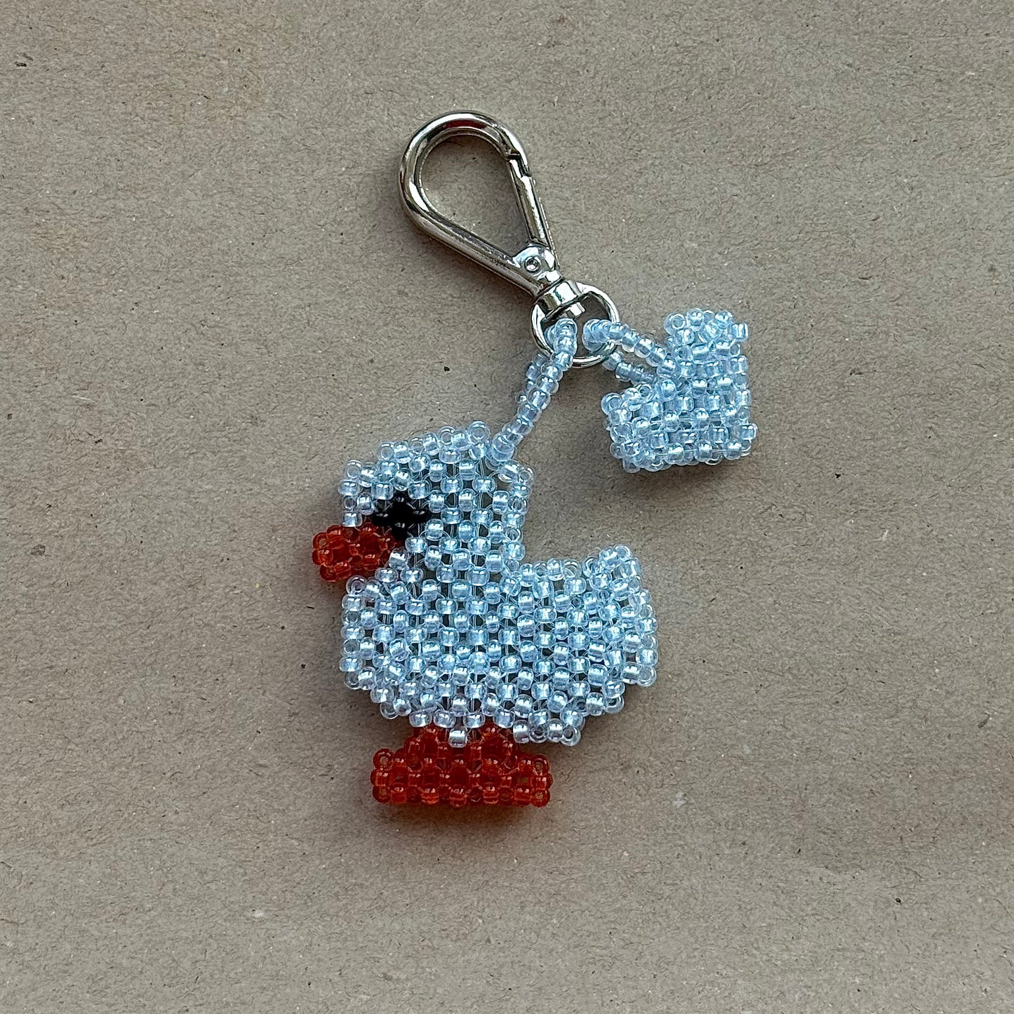 Keychain Pastel Blue Duck & Heart
