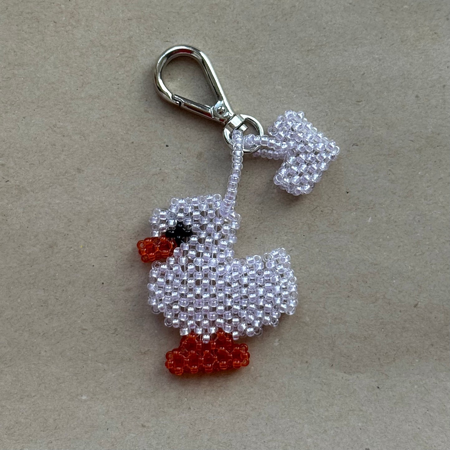 Keychain Pastel Purple Duck & Heart