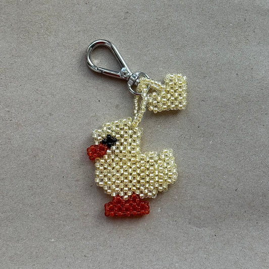 Keychain Pastel Yellow Duck & Heart