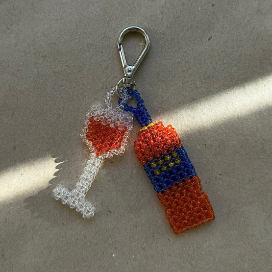 Keychain Aperitif & Glass (Glassy)