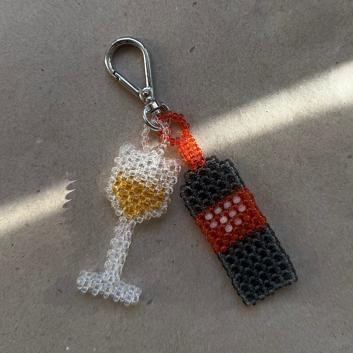 Keychain Prosecco & Glass (Glassy)