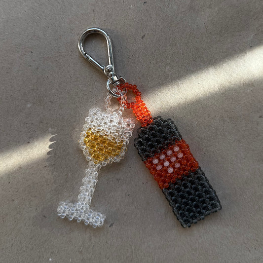 Keychain Prosecco & Glass (Glassy)