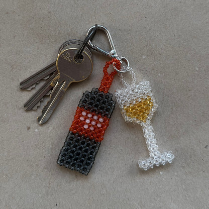 Keychain Prosecco & Glass (Glassy)