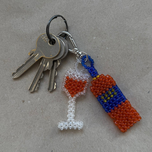 Keychain Aperitif & Glass (Glassy)