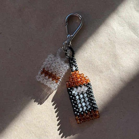 Keychain Whisky & Glass (Glassy)
