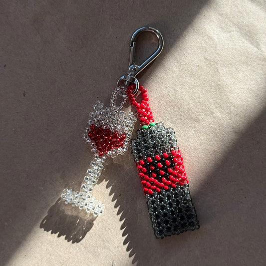 Keychain Bottle & Wine