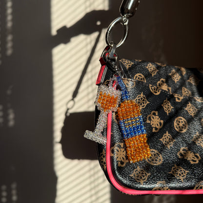 Keychain Aperitif & Glass (Sparkly)
