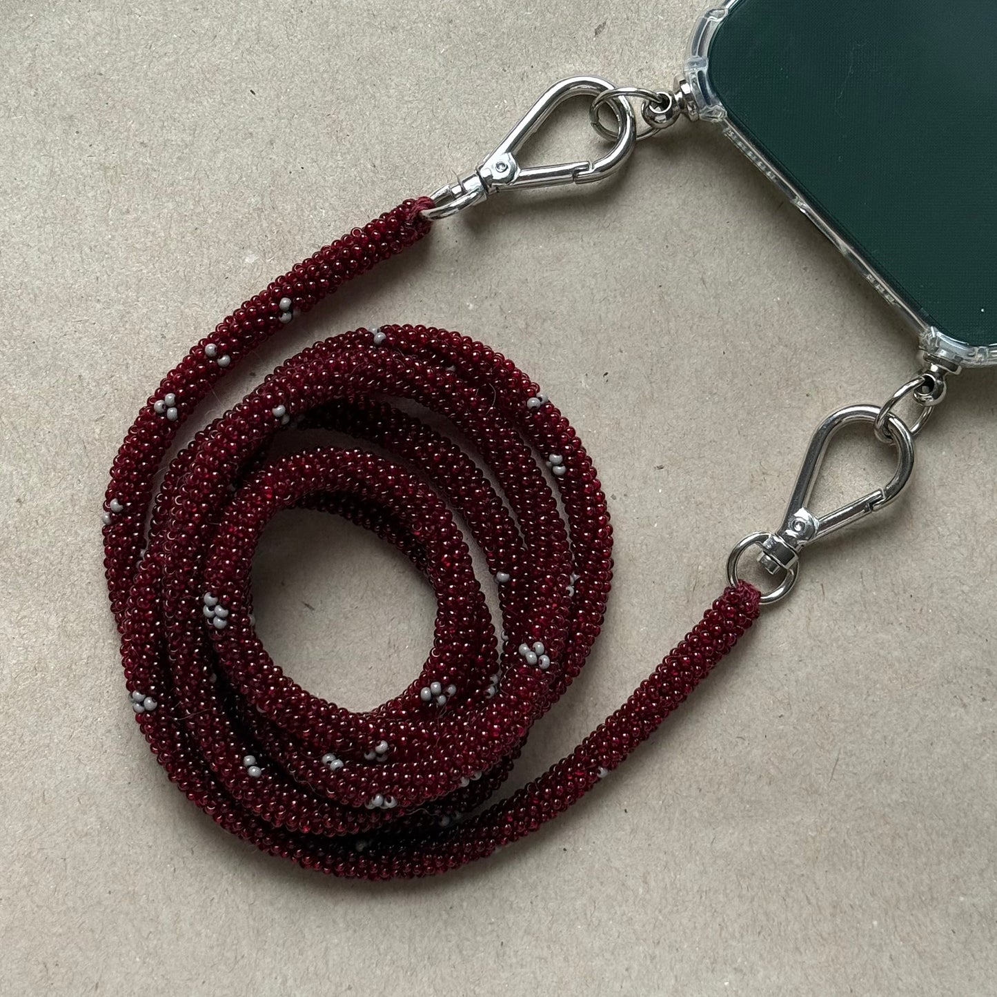 Red Wine with Grey Spots Phone Case Rope