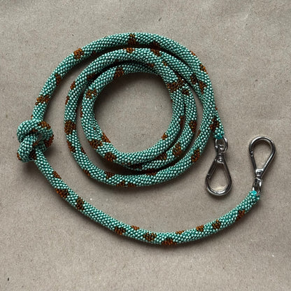 Dark Mint with Orange Spots Phone Case Rope