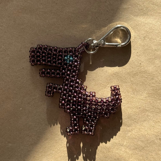 Keychain Dinosaur Dark Purple