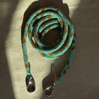 Dark Mint with Orange Spots Phone Case Rope