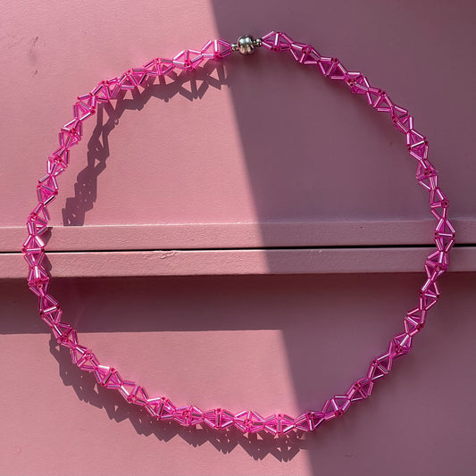 Tinsel Pink Party Necklace